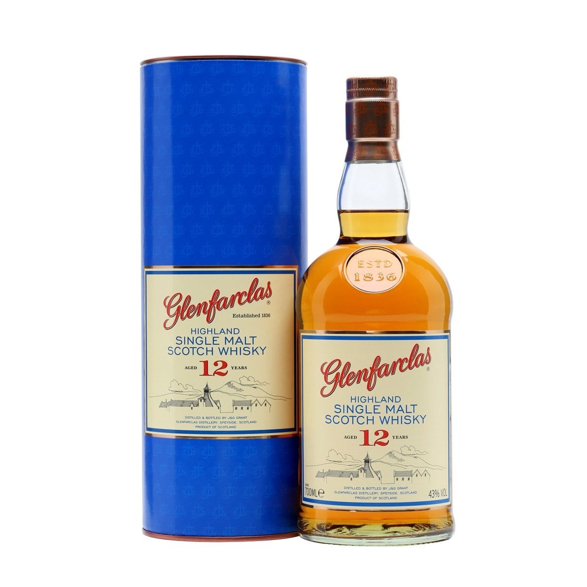 Glenfarclas 12 Years Old Highland Single Malt Scotch Whisky 43% Vol. 0,7l in Giftbox