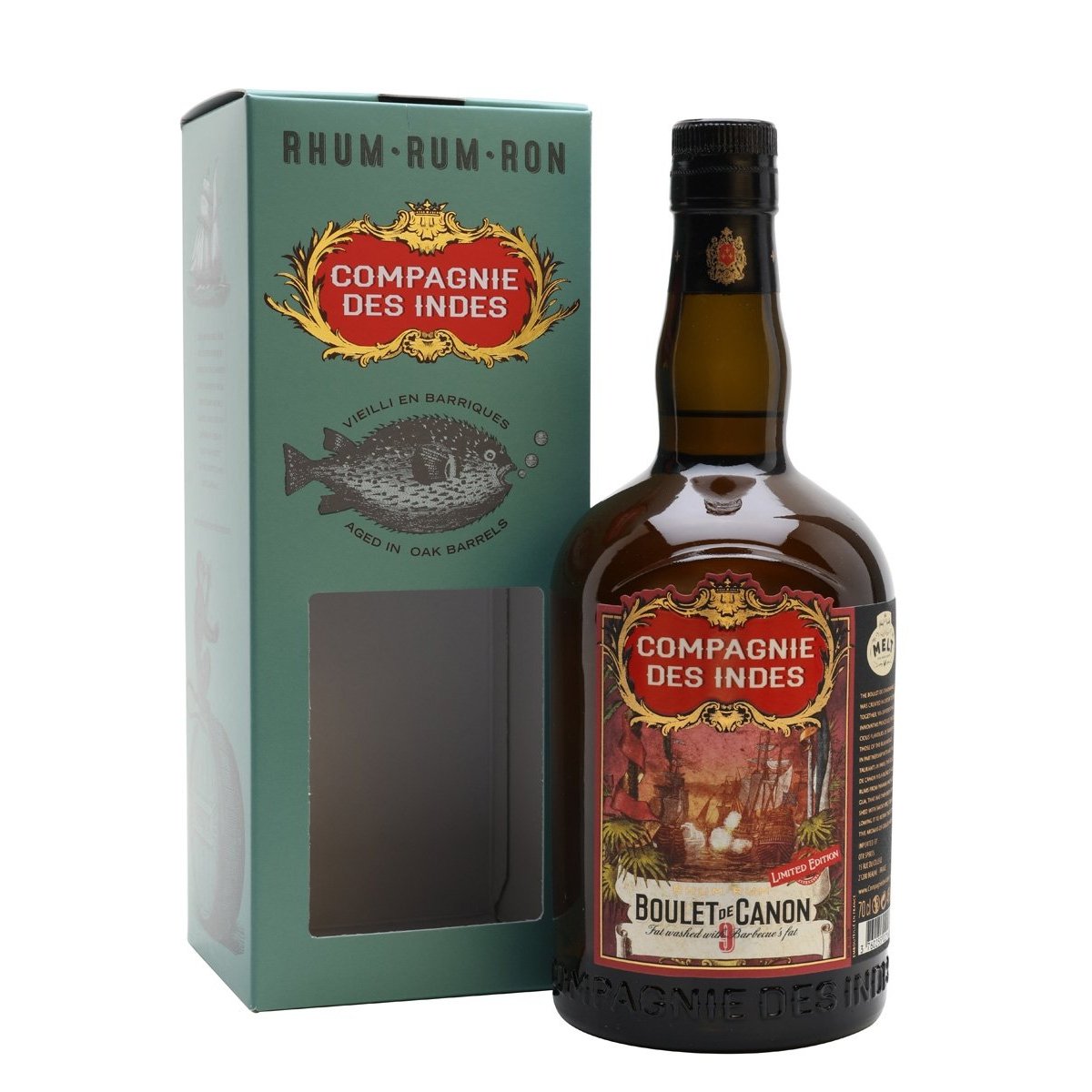 Compagnie des Indes Boulet de Canon Rum Limited Edition No. 9 46% Vol. 0,7l in Giftbox